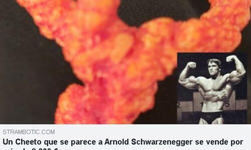 Cheeto con forma de Arnold Schwarzenegger se subasta por 10 mil dólares en eBay